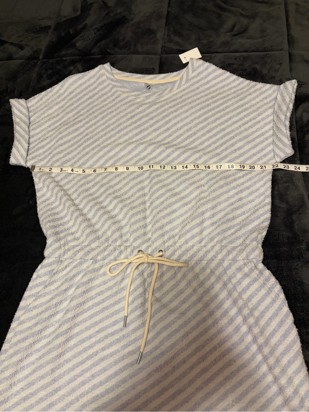 New Lou & Grey Light Blue and White Striped Knit mini dress - Large - Picture 6 of 9